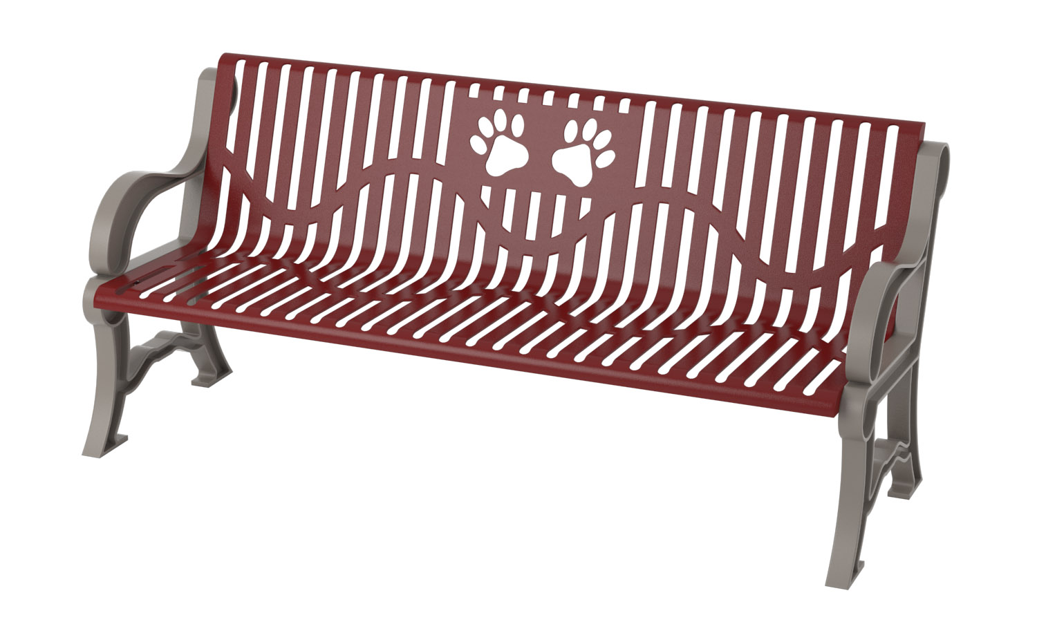 Classic Dog Park Bench with Paws Design